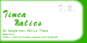 timea malics business card